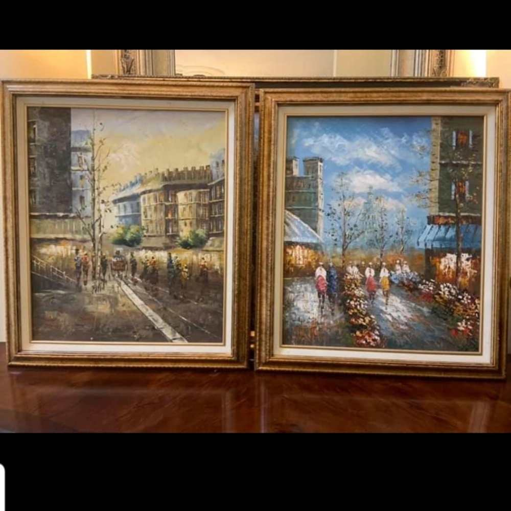 2 Paris Scene Paintings